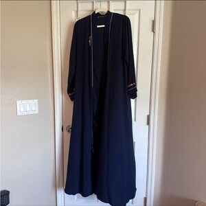 navy blue open abaya from qatar